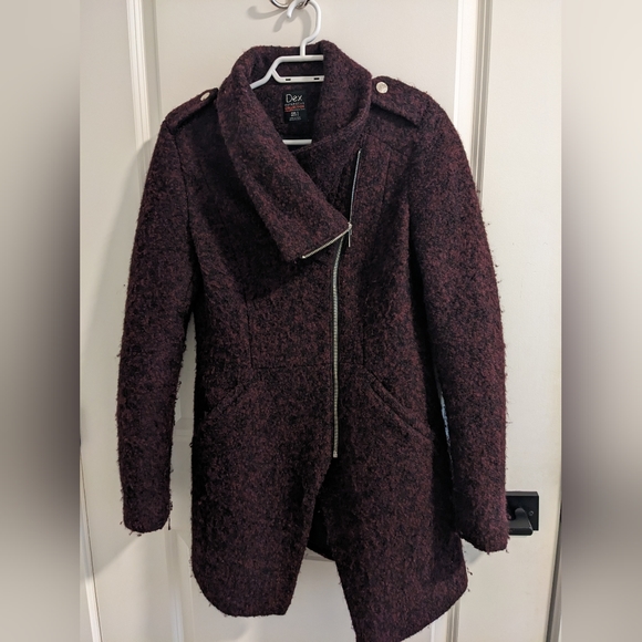 Burgundy pea coat - Picture 4 of 4